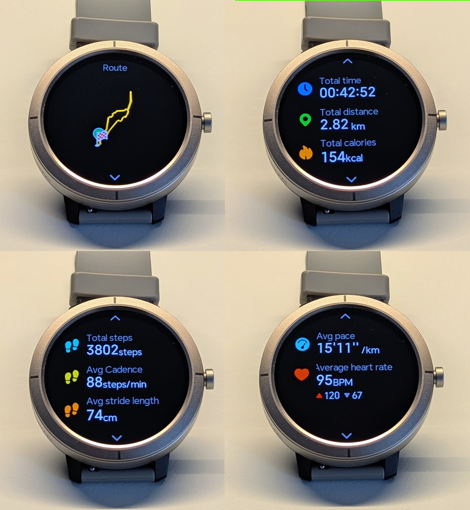 DM76 Workout records in-watch