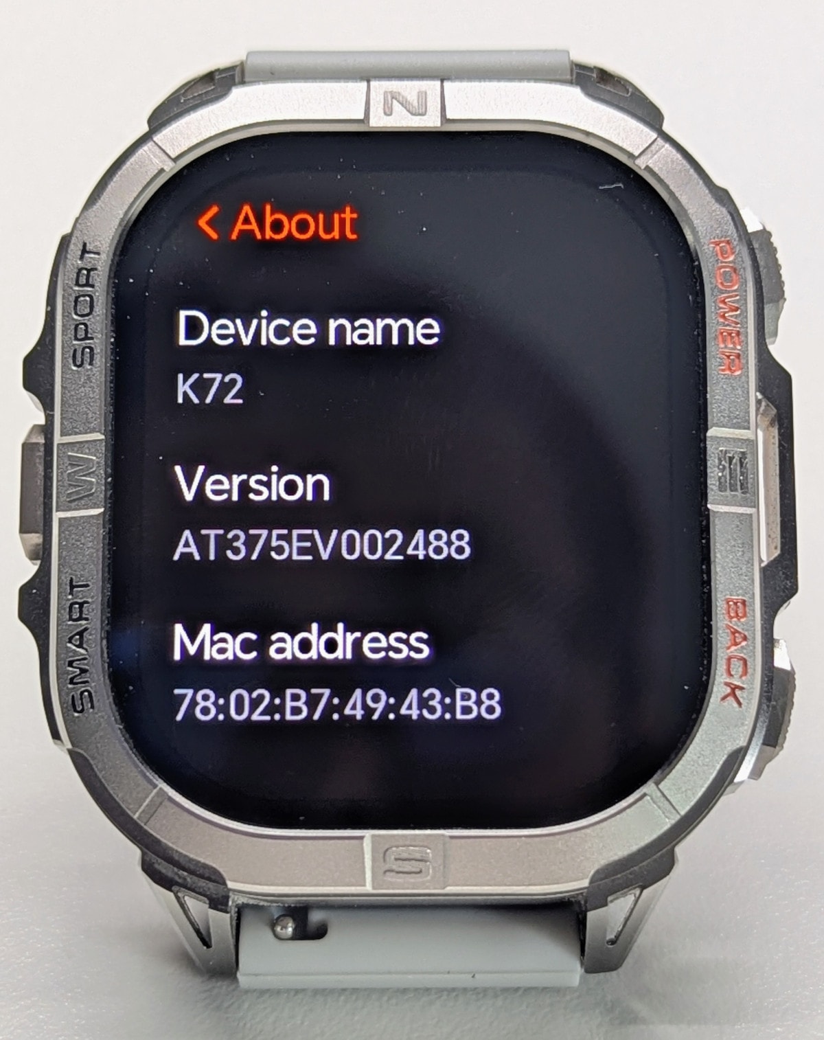 K72 firmware version info